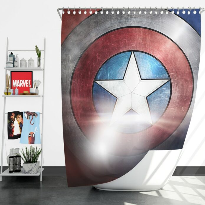 Captain America Shield American Marvel Shower Curtain