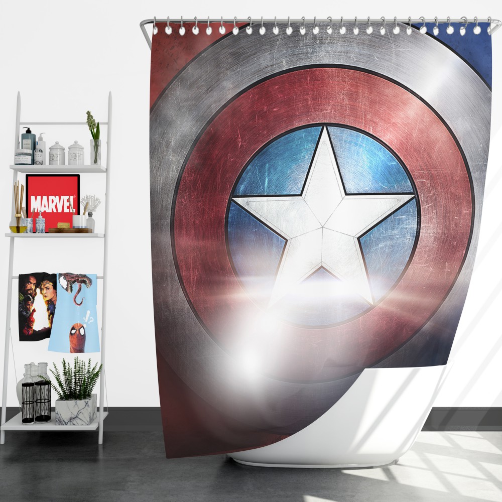 Captain America Shield American Marvel Shower Curtain Ebeddingsets Captain America Shield American Marvel Shower Curtain Ebeddingsets