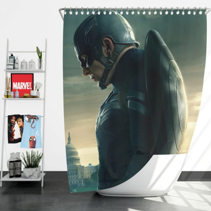 Chris Evans Captain America Shower Curtain