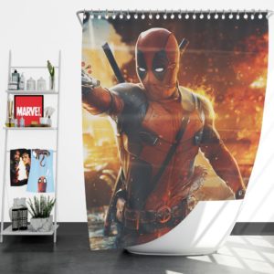 Deadpool Artwork Super Hero Shower Curtain