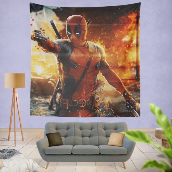 Deadpool Artwork Super Hero Wall Hanging Tapestry