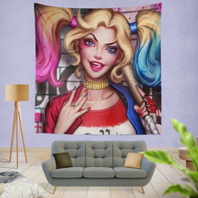 Harley Quinn DC Comics Artwork Wall Hanging Tapestry