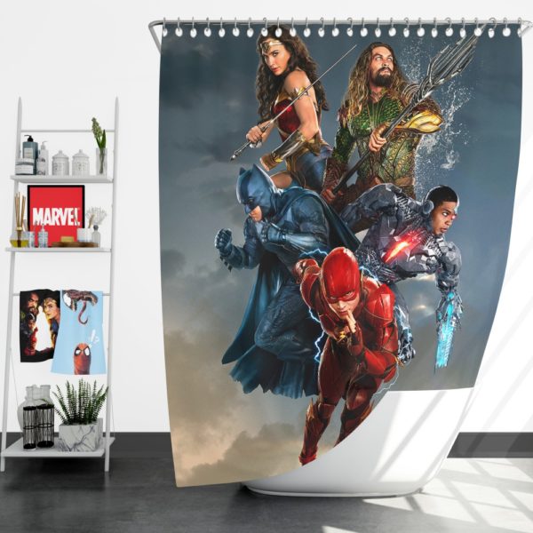Justice League Movie Teen Bedroom Shower Curtain