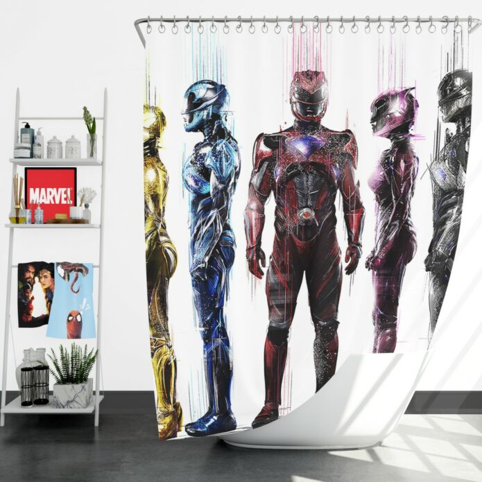 Power Rangers 5 Movie Bath Shower Curtain