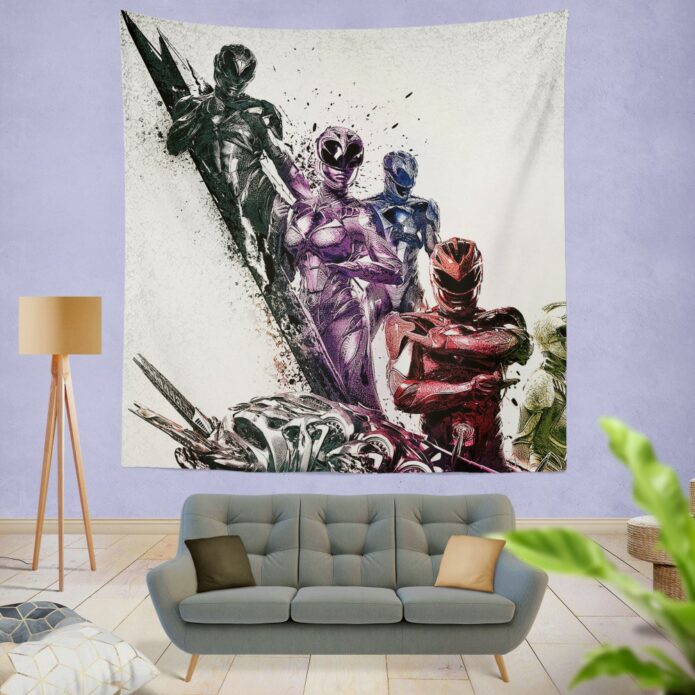 Power Rangers 5 Movie Samurai Themed Wall Hanging Tapestry