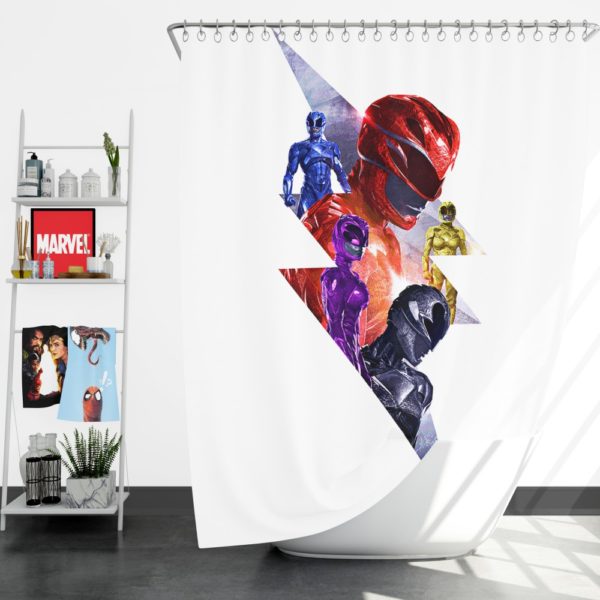 Power Rangers 5 Movie Themed Shower Curtain