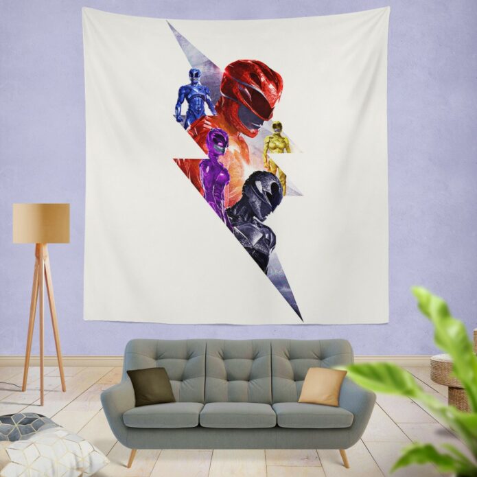 Power Rangers 5 Movie Themed Wall Hanging Tapestry
