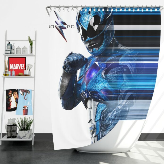 Power Rangers the Blue Ranger Shower Curtain