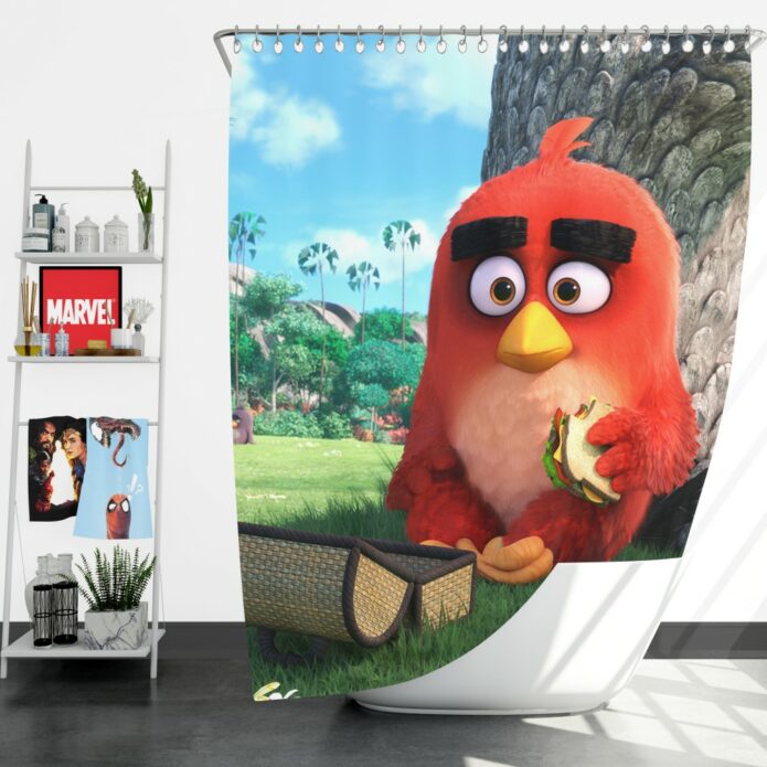 Red Angry Birds Movie Shower Curtain