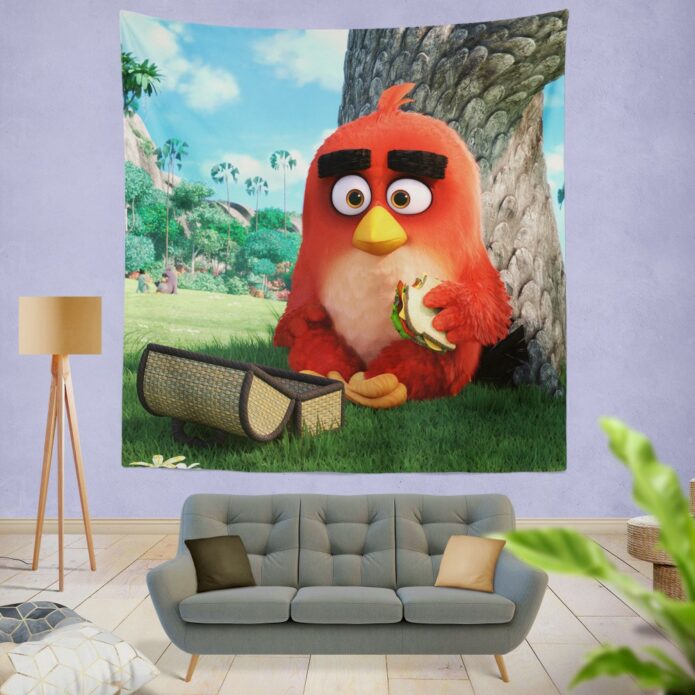 Red Angry Birds Movie Wall Hanging Tapestry