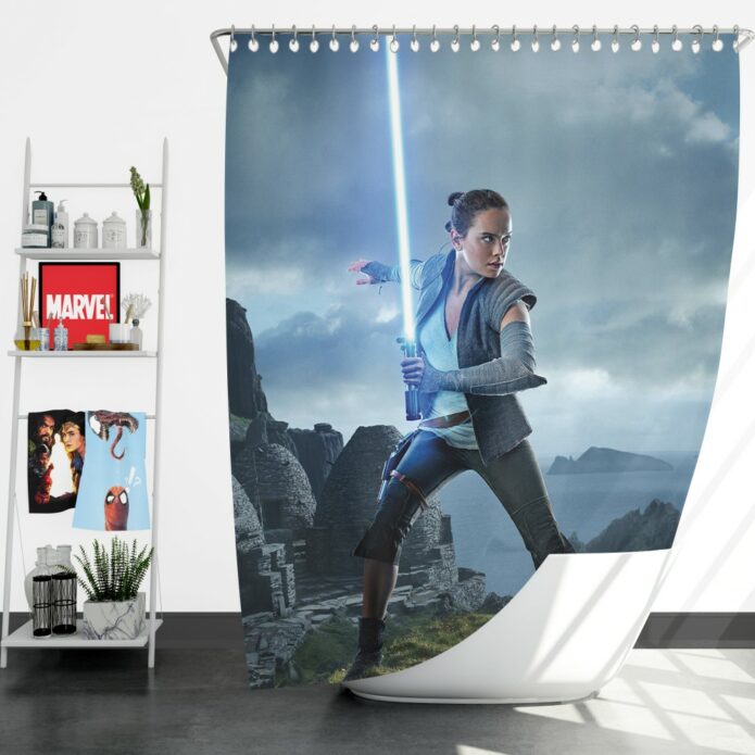 Rey Star Wars The Last Jedi Daisy Ridley Shower Curtain