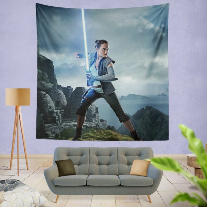 Rey Star Wars The Last Jedi Daisy Ridley Wall Hanging Tapestry
