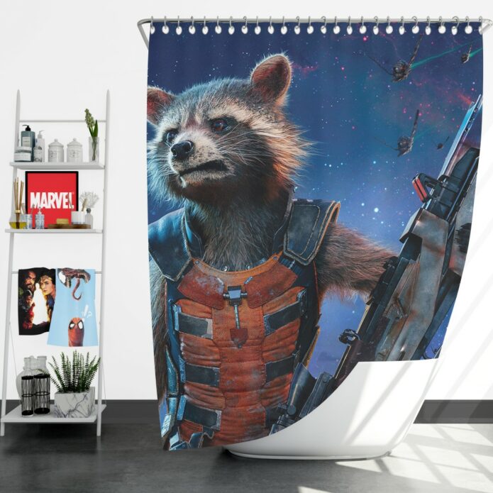 Rocket Raccoon Guardians of the Galaxy Shower Curtain
