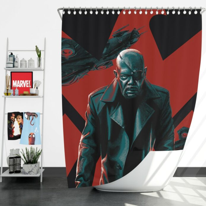 Samuel L Jackson Nick Fury Marvel Comics Shower Curtain