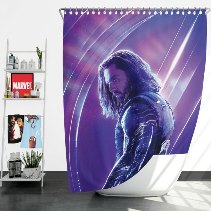 Sebastian Stan Bucky Barnes White Marvel Avenger Shower Curtain