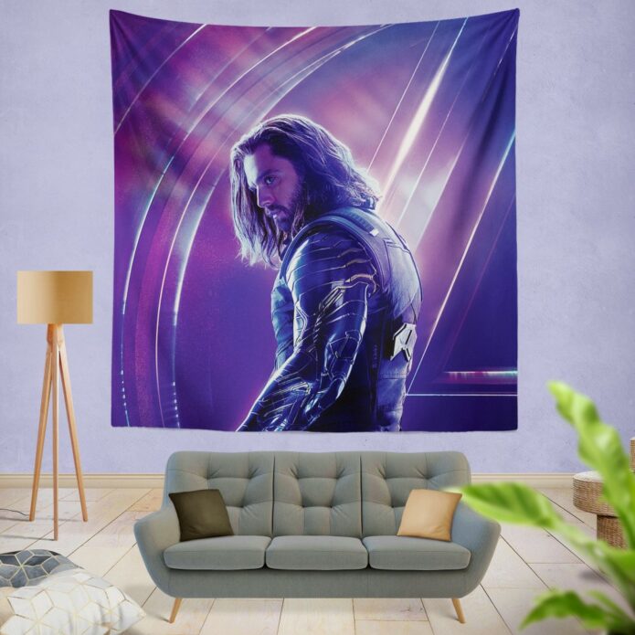 Sebastian Stan Bucky Barnes White Marvel Avenger Wall Hanging Tapestry