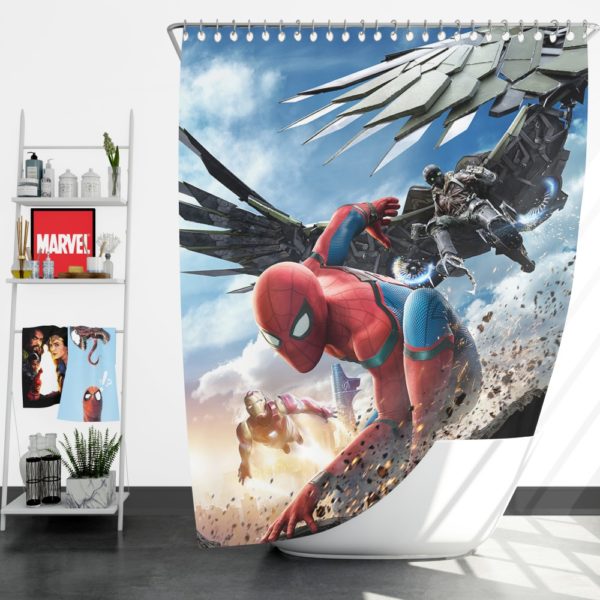 Spider Man Home Coming  Movie Themed Shower Curtain
