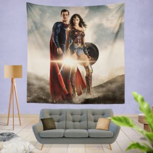 Superman And Wonder Woman Wall Hanging Tapestry