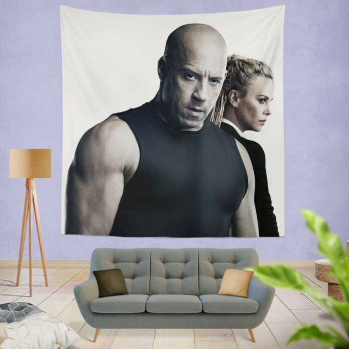 The Fate of the Furious Vin Diesel Charlize Theron Wall Hanging Tapestry