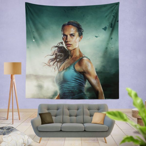 Tomb Raider Alicia Vikander Lara Croft Blanket Wall Hanging Tapestry