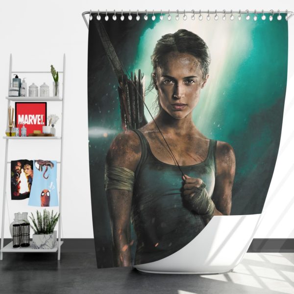 Tomb Raider Alicia Vikander Lara Croft Shower Curtain