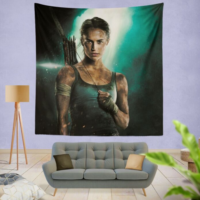 Tomb Raider Alicia Vikander Lara Croft Wall Hanging Tapestry