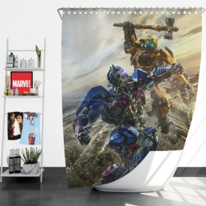 Transformers Bumblebee Optimus Prime Fight Shower Curtain