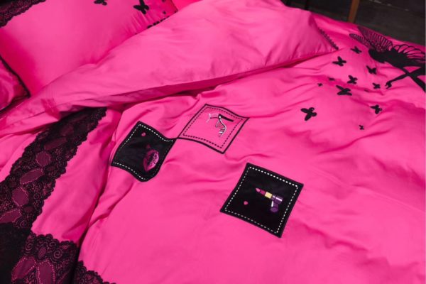 Victorias Secret Pink Embroidery Egyptian Cotton Bedding Set Model 2 2