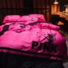 Victorias Secret Pink Embroidery Egyptian Cotton Bedding Set Model 2 3
