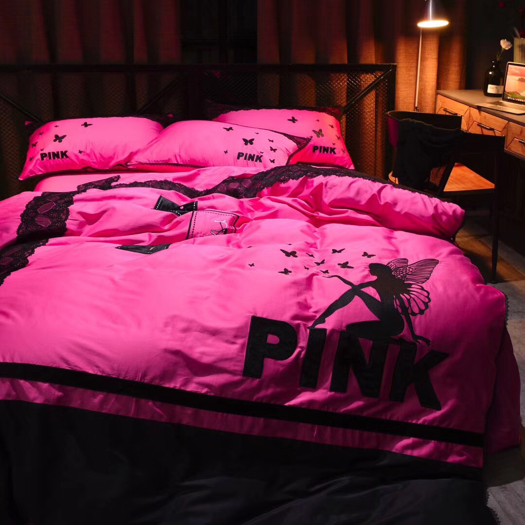 Victoria's Secret Pink Embroidery Egyptian Cotton Bedding ...