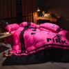 Victorias Secret Pink Embroidery Egyptian Cotton Bedding Set Model 2 4