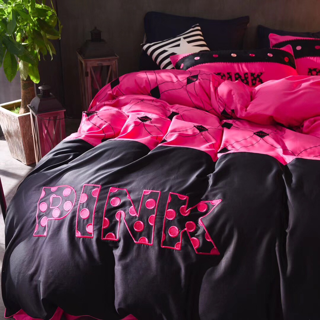 Victoria's Secret Pink Embroidery Egyptian Cotton Bedding