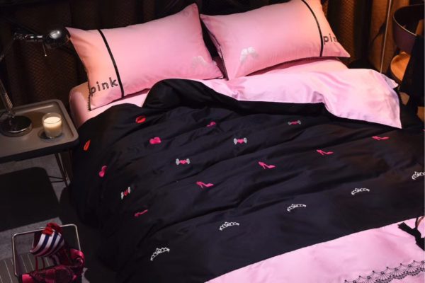 Victorias Secret Pink Embroidery Egyptian Cotton Bedding Set Model 5 3
