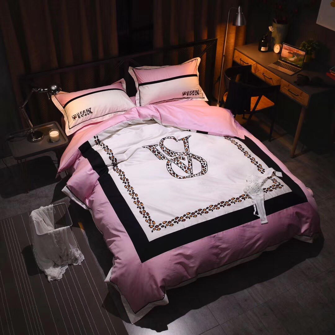 Victoria S Secret Pink Embroidery Egyptian Cotton Bedding Set Model 7