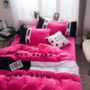 Victorias Secret Pink Embroidery Flannel Bedding Set Model 4 10