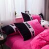 Victorias Secret Pink Embroidery Flannel Bedding Set Model 4 16