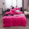Victorias Secret Pink Embroidery Flannel Bedding Set Model 4 17