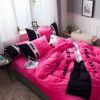 Victorias Secret Pink Embroidery Flannel Bedding Set Model 4 19