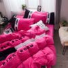 Victorias Secret Pink Embroidery Flannel Bedding Set Model 4 3