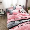 Victorias Secret Pink Embroidery Flannel Bedding Set Model 6 7