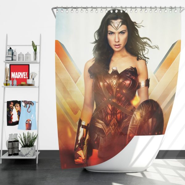 Wonder Woman Rise of the Warrior Movie Shower Curtain