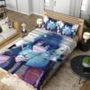 Anime Boy Dragon Blue Flowers Bedding Set 4