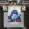 Anime Boy Dragon Blue Flowers Duvet Cover 2