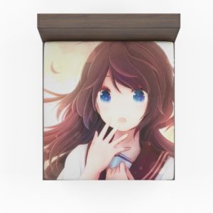 Anime Girl Blue Eyes Fitted Sheet