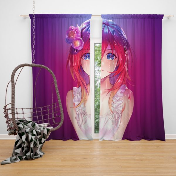Anime Girl Feeling Desire Bedroom Window Curtain