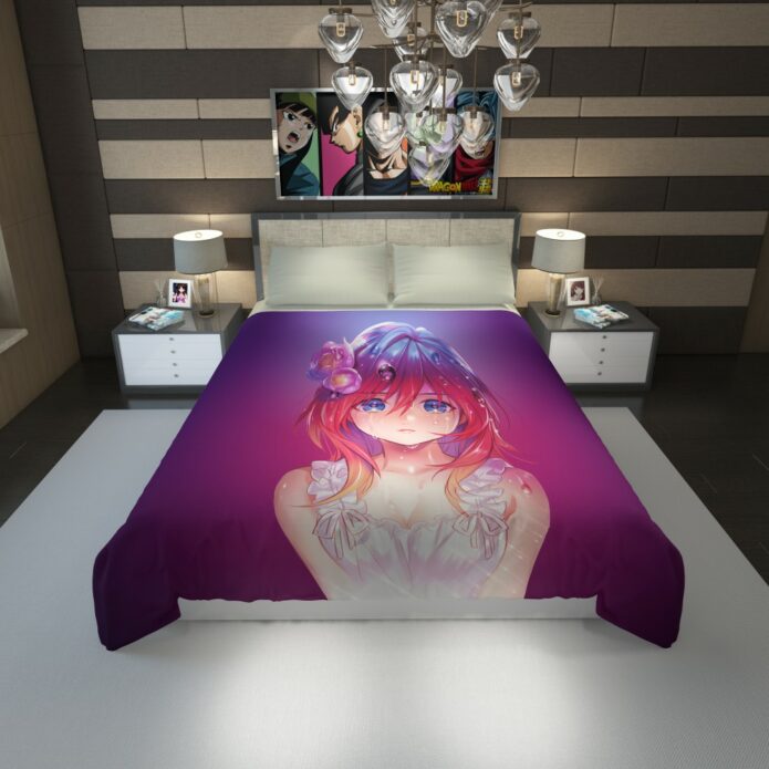 Anime Girl Feeling Desire Duvet Cover 1