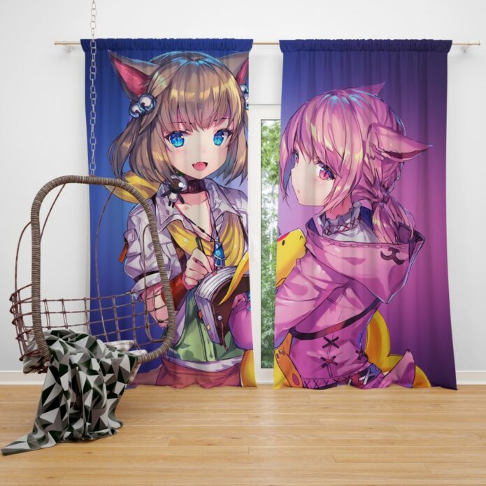 Anime Girl Final Fantasy Bedroom Window Curtain