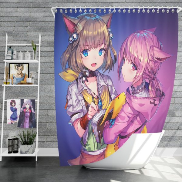 Anime Girl Final Fantasy Shower Curtain