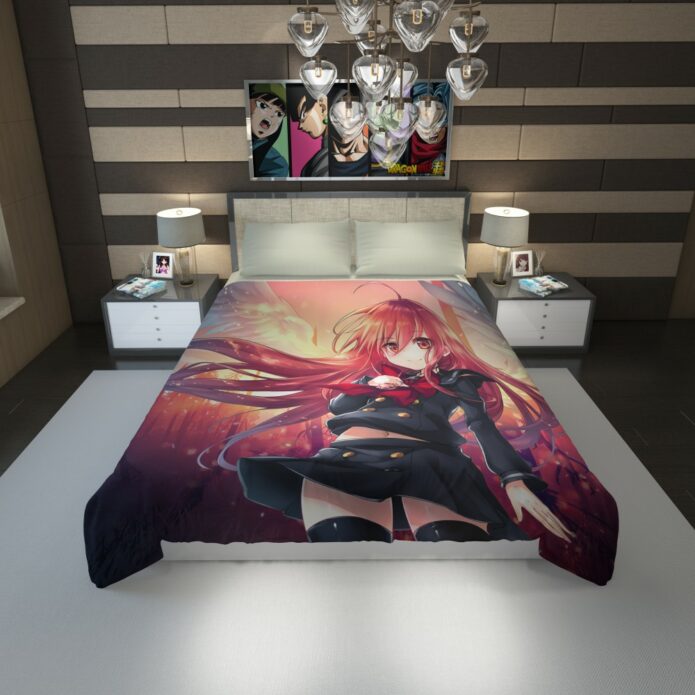 Anime Girl Fire Angel Duvet Cover 1