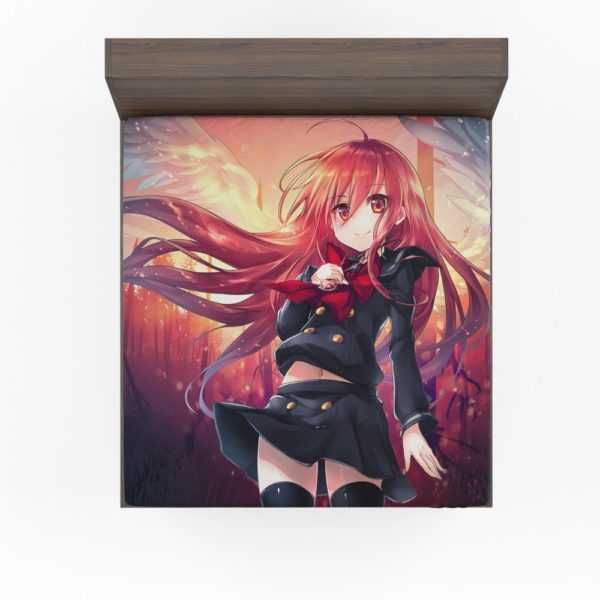 Anime Girl Fire Angel Fitted Sheet